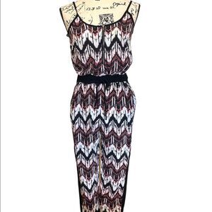 Material Girl Tribal Pink, Black and White Pants Jumpsuit Size M
